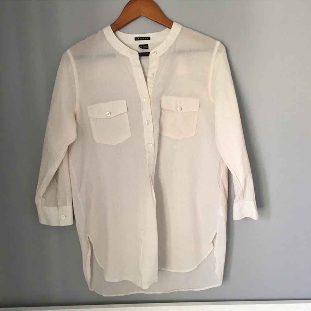 Theory White Button-Up Blouse - Picture 3 of 8